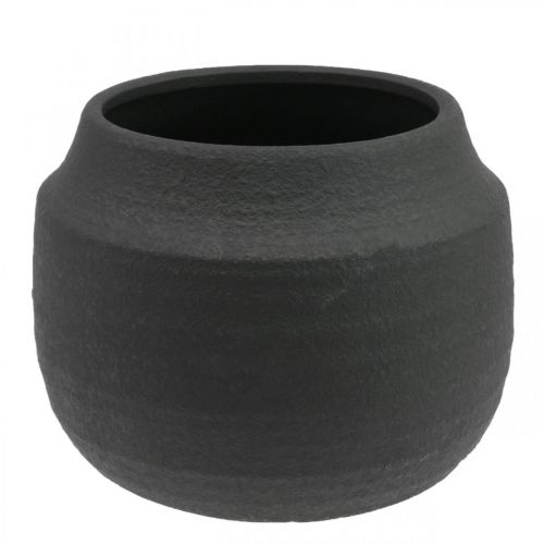 Sodintuvas Juodas keramikinis gėlių vazonas Ø23cm H19,5cm