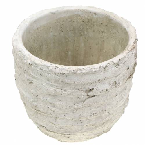 Floristik24 Vazonas baltas senovinis Ø14,5cm H13cm