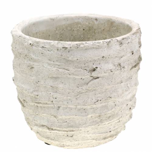 Floristik24 Vazonas baltas senovinis Ø14,5cm H13cm