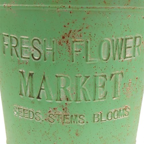 Floristik24 Cinko kibiras Antique Green Ø20,5cm H22,5cm