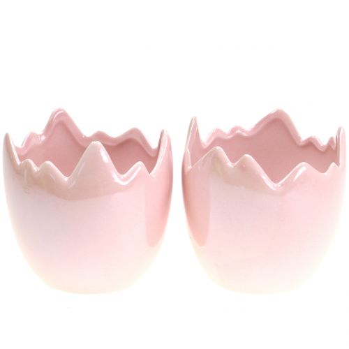 Gėlių vazonas kiaušinio lukštas rožinis perlamutras Ø11cm H11cm 2vnt