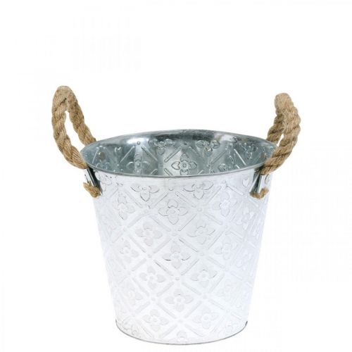 Metalinė vazonėlis, vazonas su gėlių raštu, sidabrinis dekoratyvinis dubuo Ø16,5cm