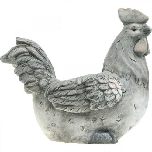 Floristik24 Vištiena sodinimui, Velykinė puošmena, vazonas augalams, spyruoklė, dekoratyvinė vištienos betoninė išvaizda H30cm