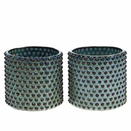 Floristik24 Sėjamoji mėlyna, balta Ø11cm H10cm 2vnt