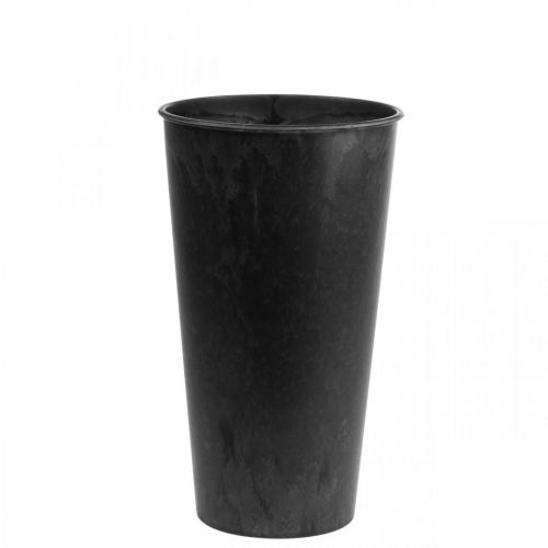 Floristik24 Grindų vaza juoda Vaza plastikinė antracitinė Ø17.5cm H28cm