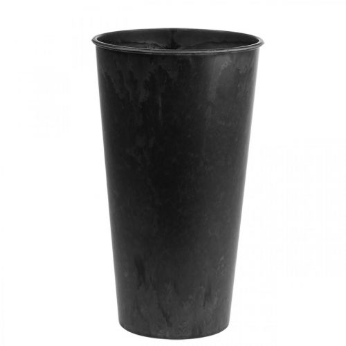 Grindų vaza juoda vaza plastikinė antracitinė Ø19cm H33cm