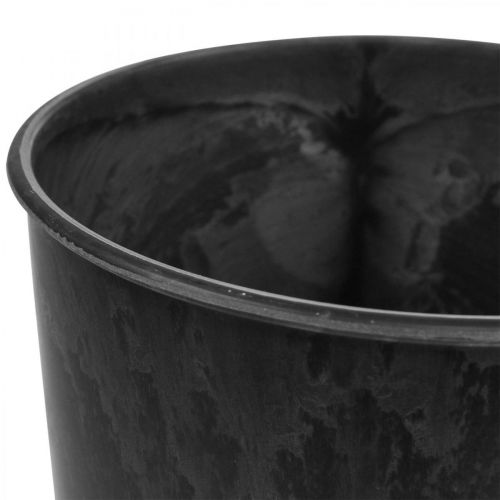 Floristik24 Grindų vaza juoda vaza plastikinė antracitinė Ø19cm H33cm