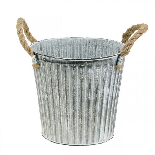 Dekoratyvinis vazonas sodinimui, metalinis vazonas su rankenomis, metalinė apdaila Shabby Chic Ø21,5cm