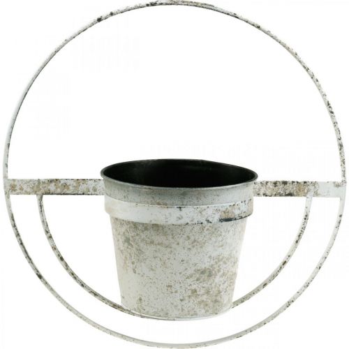 daiktų Gėlių vazonas nuskuręs prašmatnus sienų apdaila baltas metalas su pakaba Ø37cm