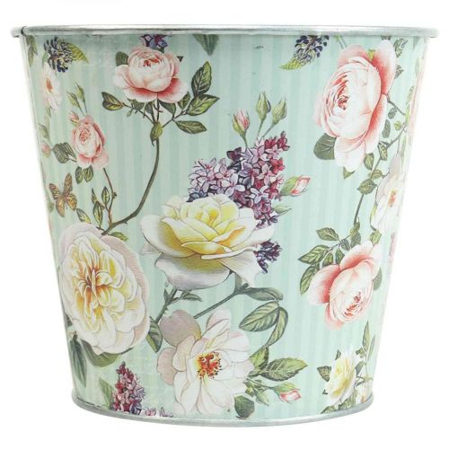 Floristik24 Vazoninių rožių vazonas metalinis vasarinis Ø14cm H12,5cm