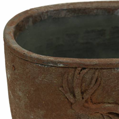 Floristik24 Augalų vazonas rūdžių patina su elnio galva 24cm x 14cm H13cm