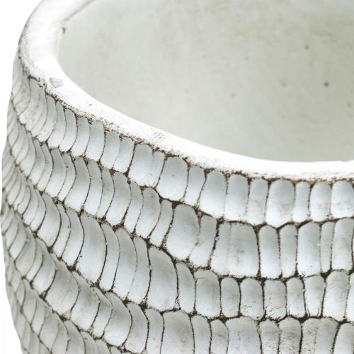 daiktų Betoninis vazonas baltas senovinis gėlių vazonas baltas korinis aukštis 17,5 cm Ø18,5 cm