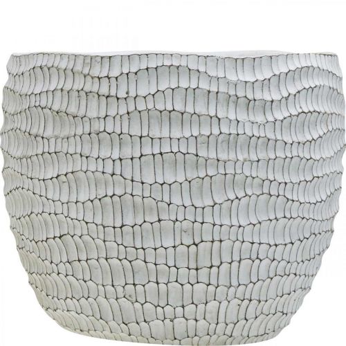 daiktų Betoninis vazonas baltas senovinis gėlių vazonas baltas korinis aukštis 17,5 cm Ø18,5 cm