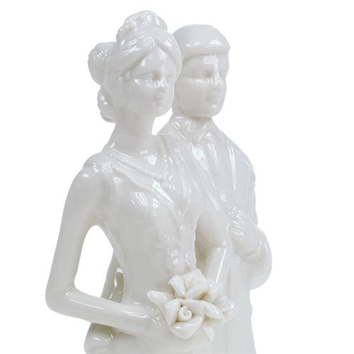 Floristik24 Torto figūrėlė jaunavedžiams balta 17cm