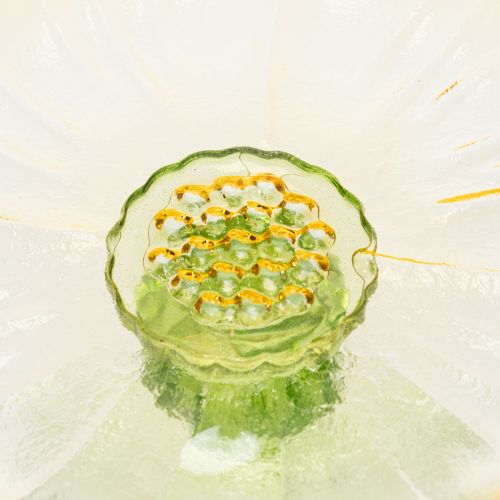 daiktų Dekoratyvinė stiklinė lėkštė su kojele, gėlių raštas, idealiai tinka šventiniam pateikimui, 15 cm