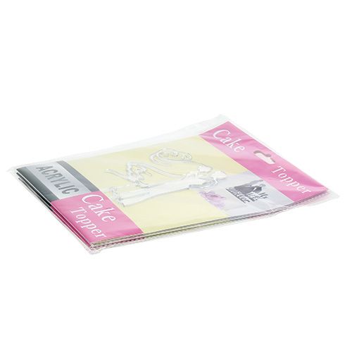 Floristik24 Torto smeigės nuotakos pora 17cm sidabrinė 3vnt