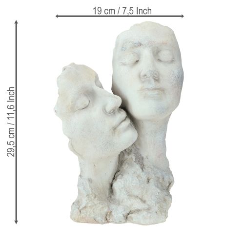 daiktų Svajojančios poros akmens biustas, įsimylėjėlių figūrėlė, aukštis 29,5 cm