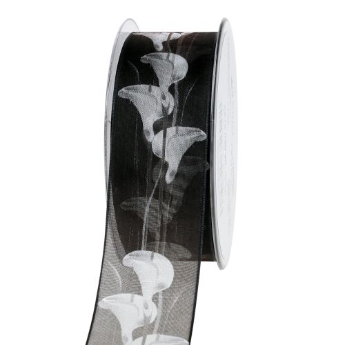 Gedulo juostelė juoda su Calla 40mm 15m