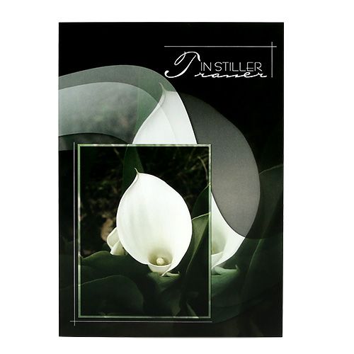 Floristik24 Gedulo atvirukai su Calla "Tyliame gedule" 5vnt