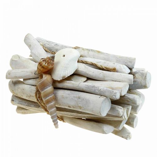 Floristik24 Driftwood Deco Driftwood Wood Bundle White L15cm