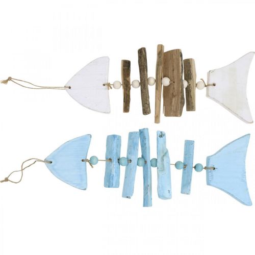 Floristik24 Driftwood žuvies jūrinė dekoracija pakabinimui 30cm rinkinys iš 2 vnt