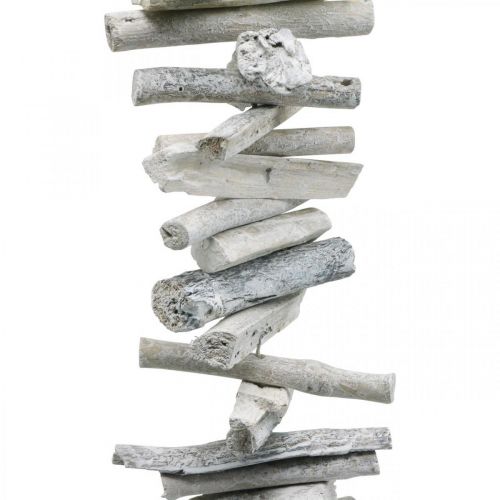 Floristik24 Driftwood Garland Maritime Deco Wood Wash White 80cm