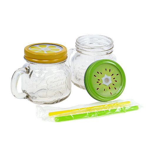 Floristik24 Stiklinė su dangteliu Ø7cm H9cm 2vnt