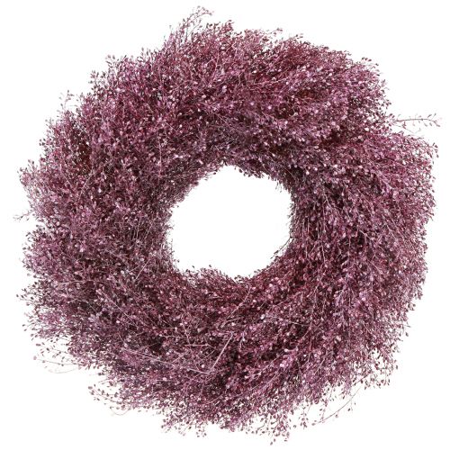 daiktų Džiovintų gėlių vainikas violetinis metalinis vainikas Lepidium Ø33cm
