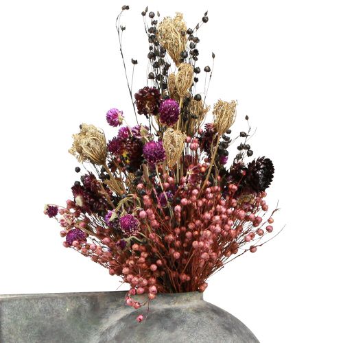 daiktų Džiovinti žiedai violetiniai dobilai šiaudiniai žiedai linų krapai 35cm 150g