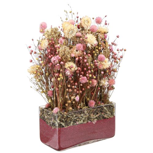 daiktų Džiovinti žiedai rožiniai dobilai šiaudiniai žiedai krapai linai 35cm 150g