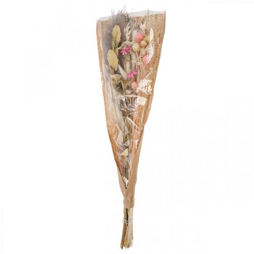 Floristik24 Džiovintų gėlių puokštė Boho Pink Balinta džiovinta dekoracija 80cm 140g