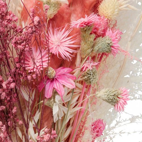Floristik24 Džiovintų gėlių puokštė rožinė balta phalaris masterwort 80cm 160g