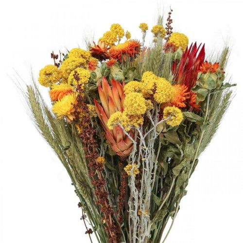 Džiovintų gėlių puokštė Pievų gėlių puokštė Oranžinė H50cm 300g