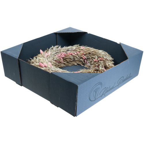 Floristik24 Sausas vainikas avižų phalaris vainikas natūraliai rožinis Ø44cm