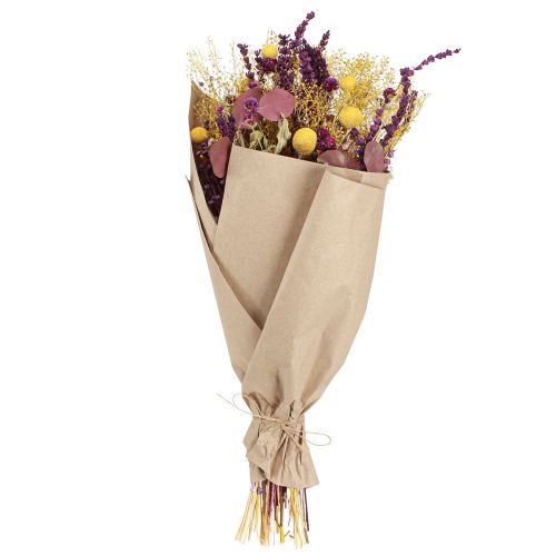 daiktų Sausa puokštė geltona violetinė žalia Craspedia eucalyptus 53cm 150g