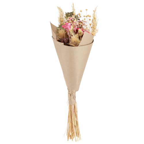 Floristik24 Sauso puokštė lotoso linų erškėtis rožinis kremas 50cm 100g