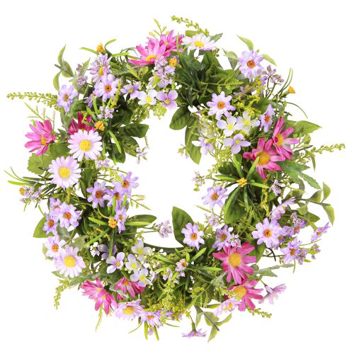 Durų vainikas Summer Daisy Dirbtinis žalias violetinis Ø30cm