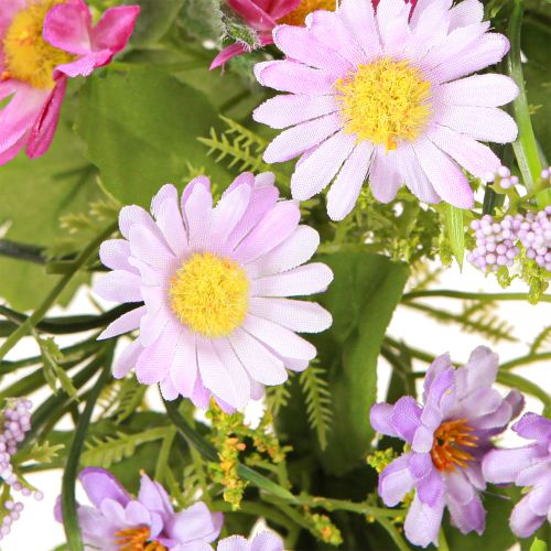 Floristik24 Durų vainikas Summer Daisy Dirbtinis žalias violetinis Ø30cm