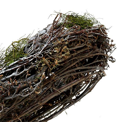 Floristik24 Durų vainikas su samanomis Ø28cm pilkas, žalias