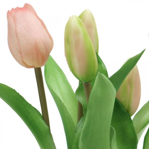 daiktų Tulpė rožinė, žalia vazonėlyje Dirbtinis vazoninis augalas dekoratyvinė tulpė H23cm