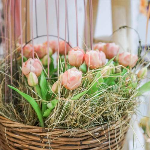 Floristik24 Tulpių kekė Real Touch Dirbtinės gėlės Dirbtinės tulpės Rožinė
