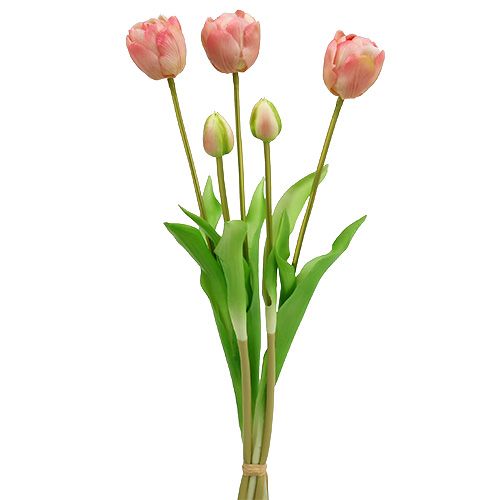 Floristik24 Tulpių puokštė rožinė Real-Touch L43,5cm 5vnt