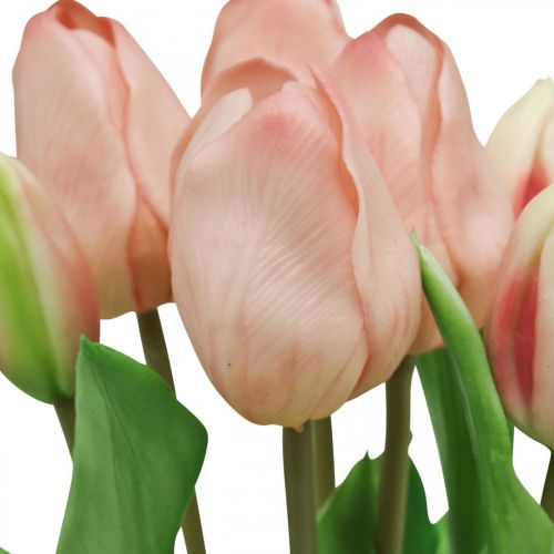 daiktų Dirbtinės tulpės Real-Touch persikų rožinė 38 cm 7 vnt