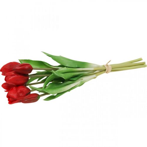 Floristik24 Tulpės raudona dirbtinė gėlė tulpė dekoracija Real Touch 38cm ryšulėlis iš 7 vnt