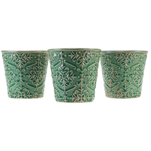 Sodinamosios keramikos traškučių glazūra žalia Ø11cm H11cm 3vnt