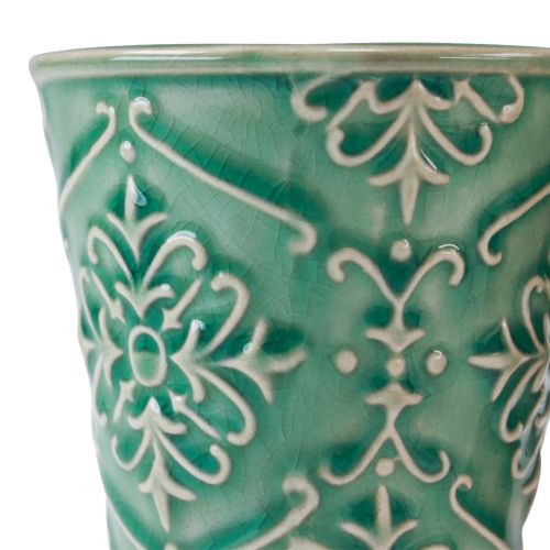 daiktų Sodinamosios keramikos traškučių glazūra žalia Ø7cm H8cm 4 vnt