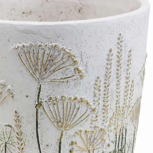 Floristik24 Sėjamoji Didelis gėlių vazonas Keraminis baltas auksas Ø20,5cm H20cm