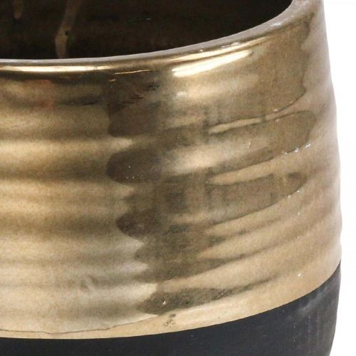 Floristik24 Sodintuvas Didelis keraminis juodo aukso gėlių vazonas Ø20,5cm H18cm