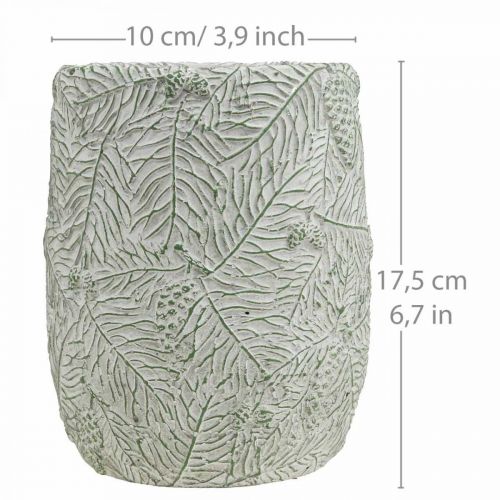 daiktų Sodinamosios keraminės žalios baltos pilkos pušies šakos Ø12cm H17,5cm