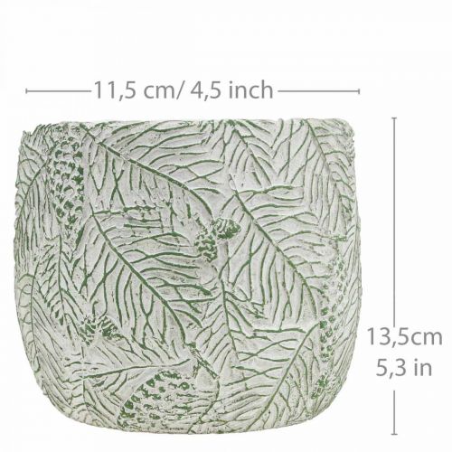 daiktų Sodinamosios keraminės žalios baltos pilkos eglės šakos Ø13,5cm H13,5cm